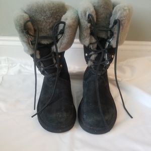Black Ugg lace up boots